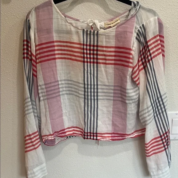Cloth & Stone Multicolor Plaid Blouse SZ Med - Picture 3 of 5